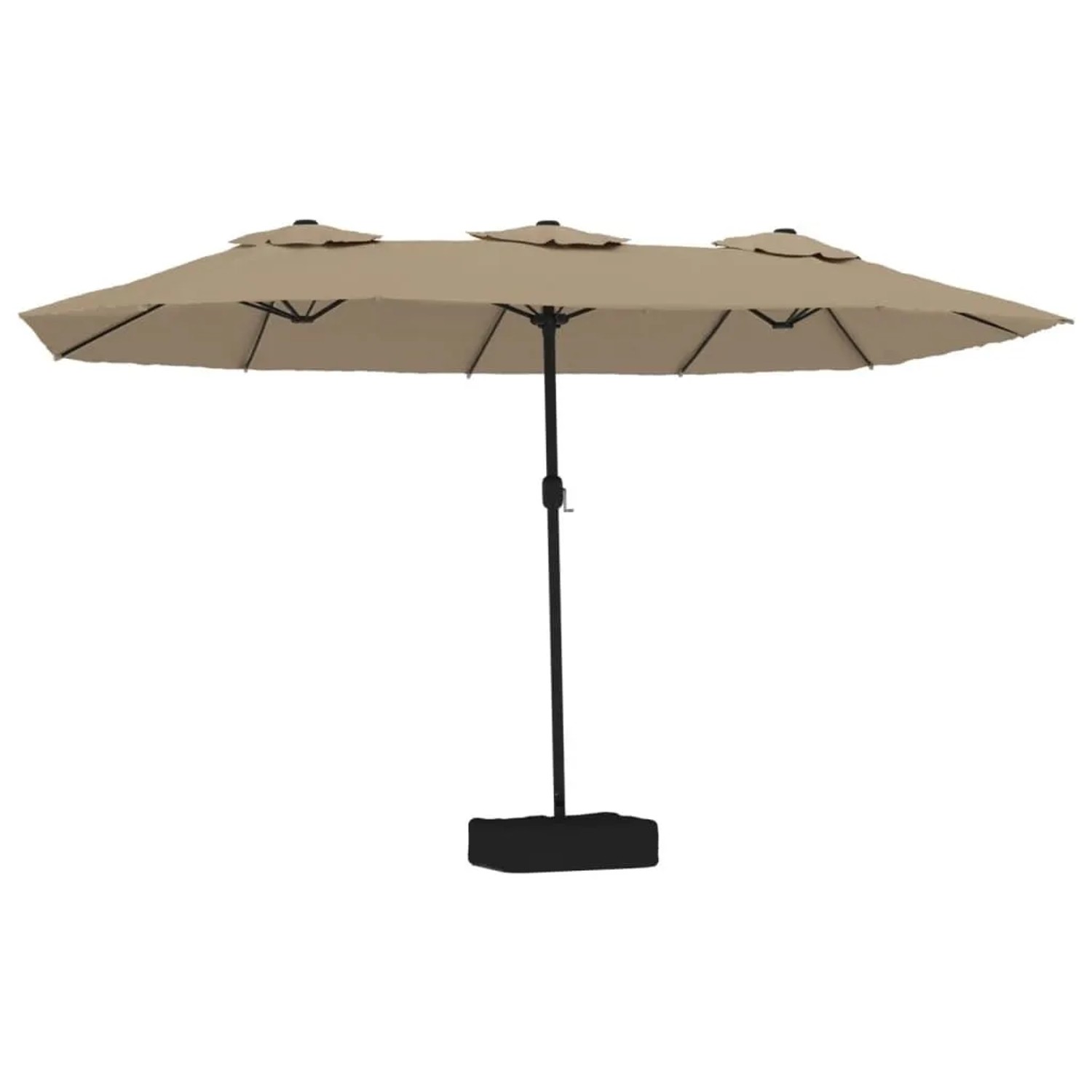 vidaXL Doppel-Sonnenschirm mit LED-Leuchten Taupe 449x265 cm 362956 günstig online kaufen