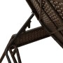 Detailansicht der braunen vidaXL Sonnenliege aus Poly Rattan mit Stahlrahmen.