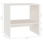 Weißer vidaXL Nachttisch aus Kiefer Massivholz, 40x30,5x40 cm, mit offenem Fach.