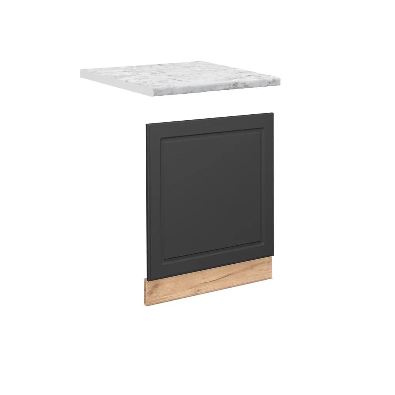 Vicco Frontblende Fame-Line Anthrazit-Gold Goldkraft Eiche 60 cm AP Marmor