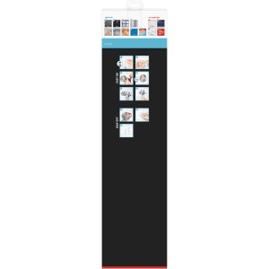 Verpackung der Tesa Glasablage Smooz, verchromtes Metall, zeigt Montageanleitung.