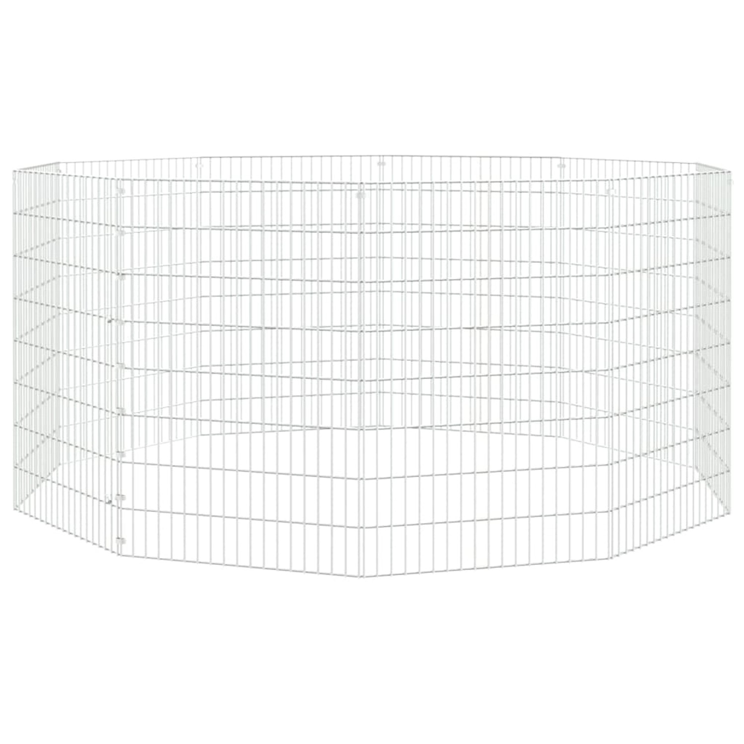 vidaXL Kaninchenkäfig 10 Paneele 54x80 cm Verzinktes Eisen
