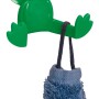 Wenko Saughaken Frosch Grün mit blauem Handtuch, ideal für Bad und Kinderzimmer.