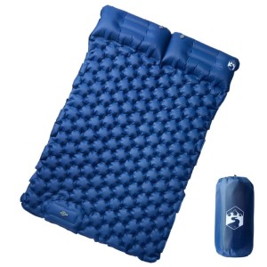 vidaXL Doppel-Isomatte mit Kissen Selbstaufblasend Marineblau 4007103