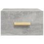 Wand-Nachttisch Set in Betongrau (35x35x20 cm) mit Holzgriff.