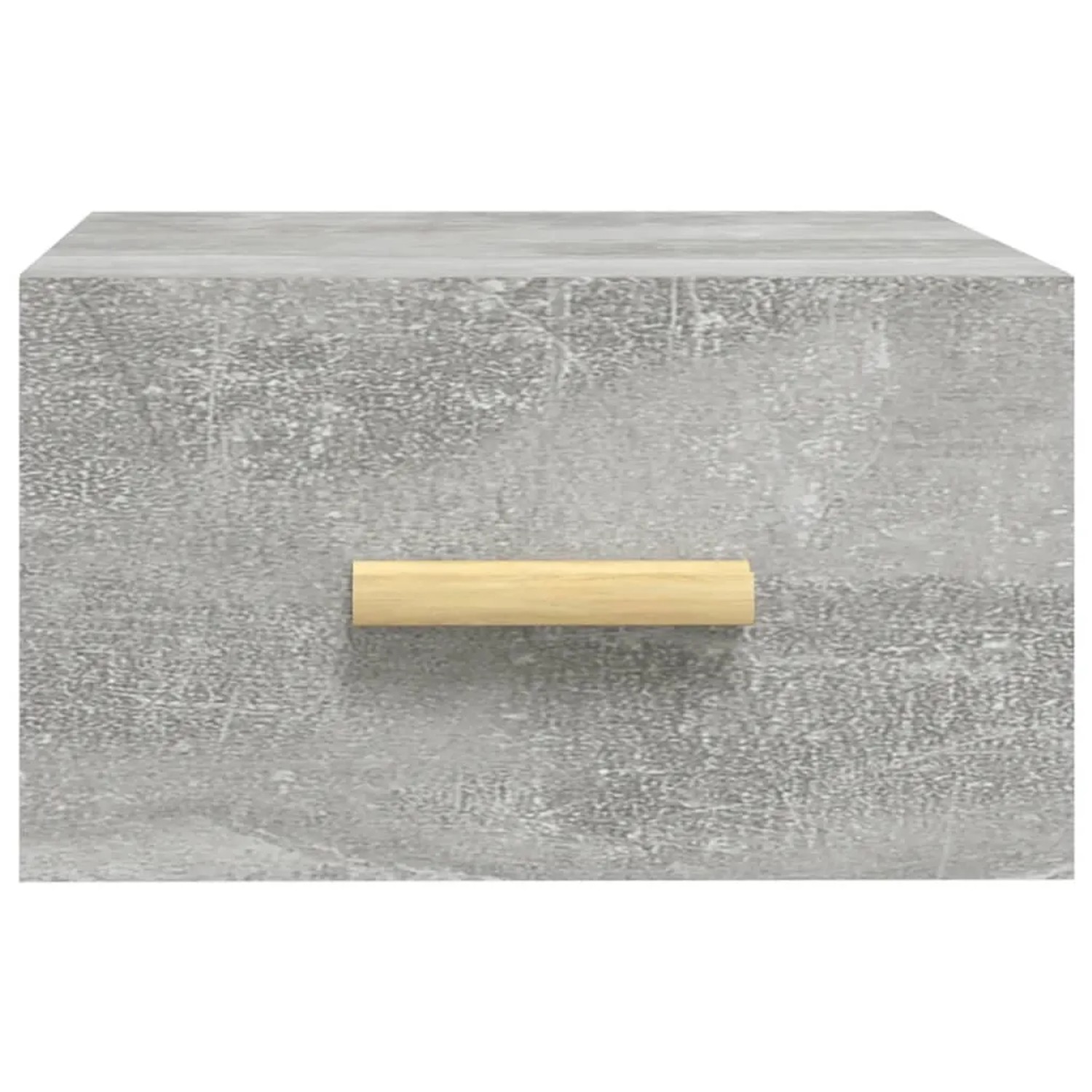 Wand-Nachttisch Set in Betongrau (35x35x20 cm) mit Holzgriff.