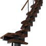 Minka Raumspartreppe Quatro Turn, Walnuss/Schwarz, für Geschosshöhen bis 298 cm.