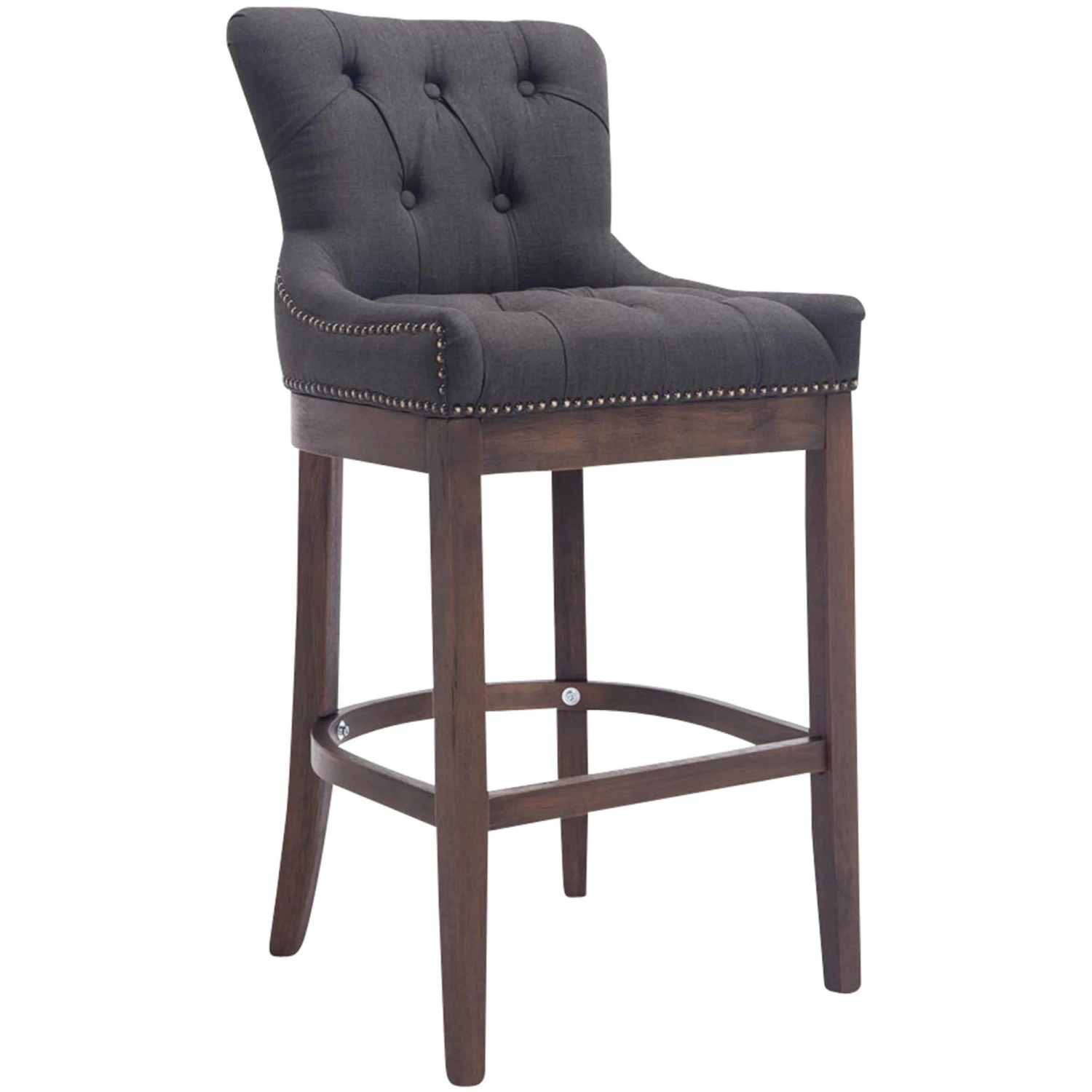 CLP Barhocker Lakewood Stoff Antik-Dunkel Dunkelgrau