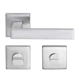 MeinTürgriff Drückergarnitur Trento Edelstahl Türdrücker Eckig WC