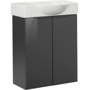 Fackelmann Waschbeckenunterschrank SBC, Anthrazit, 52 cm breit.