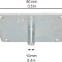 Wagner System Anschraubplatte ST 3991, 90x90mm, Stahl verzinkt für Möbelbau.