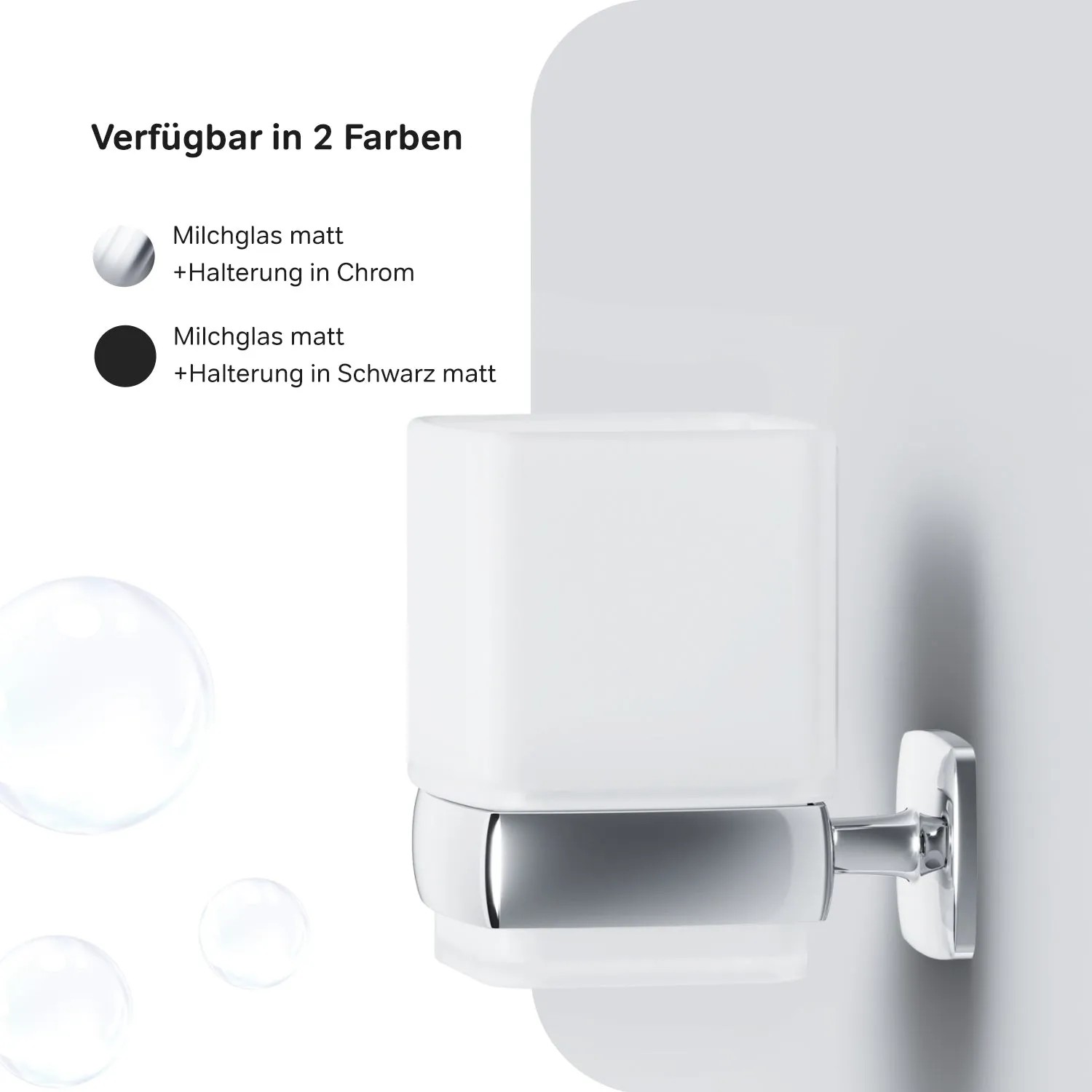 AM.PM Zahnbürstenhalter Gem Chrom mit Wandhalterung. Milchglas mit Chrom Halterung.