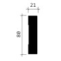 Detailaufnahme: Profil der weißen PROFHOME Wand- und Friesleiste (80x21mm) aus dem 18m Set.