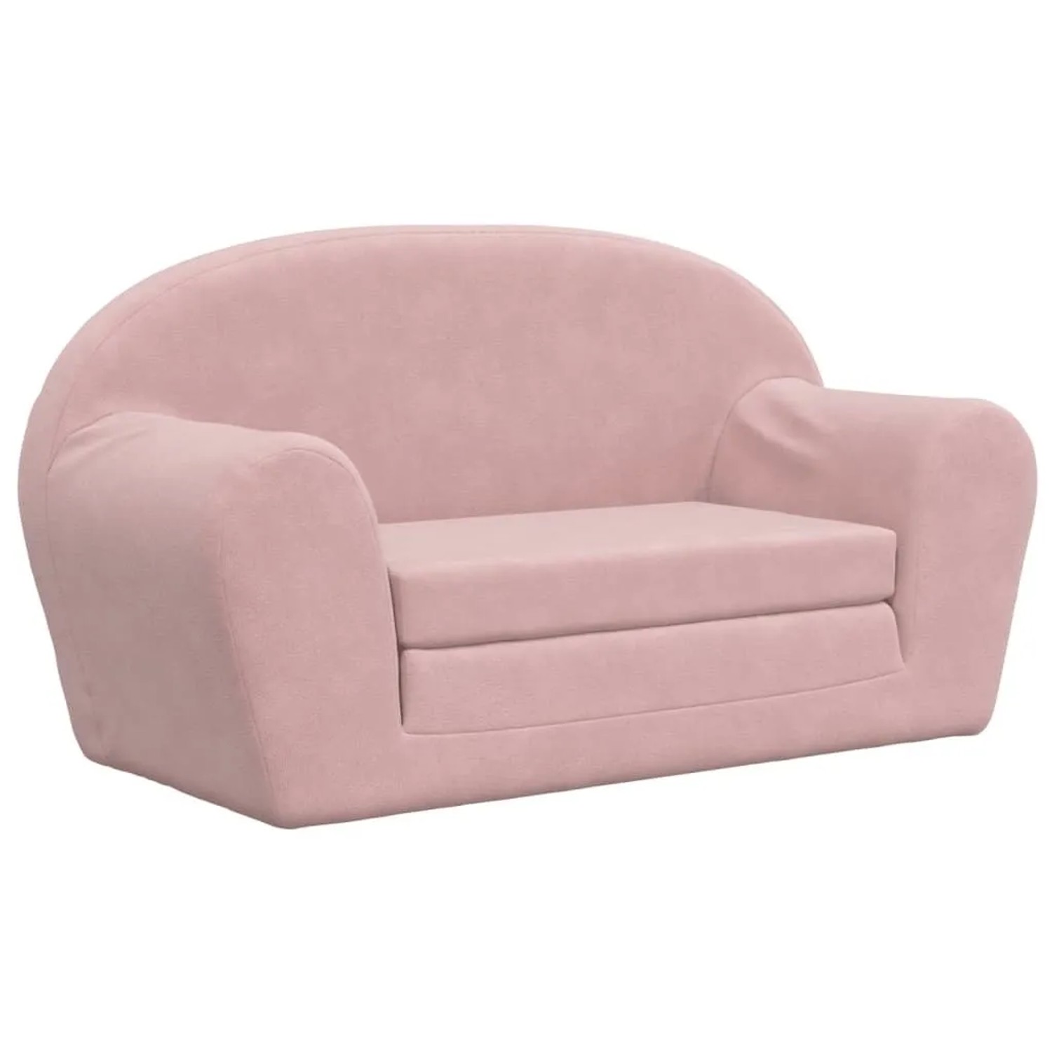 vidaXL Kinder-Schlafsofa 2-Sitzer Rosa Weicher Plüsch 357003