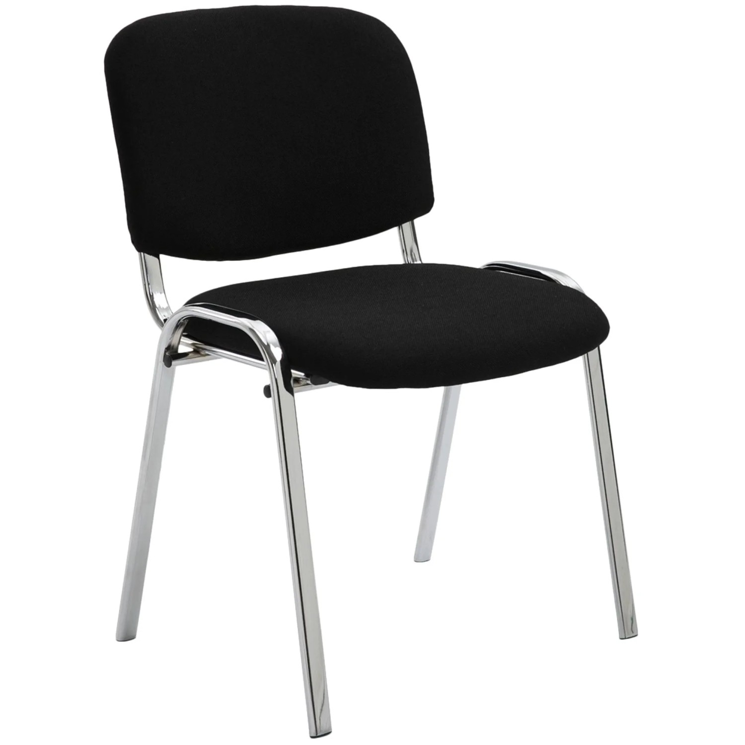 DELUKE Besucherstuhl ZAGREB Stoff Schwarz 54x48x79cm Konferenzstuhl Wartezimmerstuhl Bürostuhl