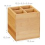 Relaxdays Besteckständer Bambus Natur 4 Fächer Herausnehmbar 14,5 cm x 13,5 cm x 13,5 cm 0,7 kg_4