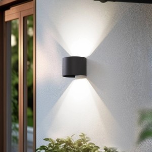 Moderne, dimmbare Lindby LED Smart Home Außenwandleuchte Dara aus Aluminium, 1-flammig.