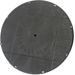 Schwarzes GS Terrassen Plattenlager Pro, verstellbar von 470-570 mm, für Terrassendielen.