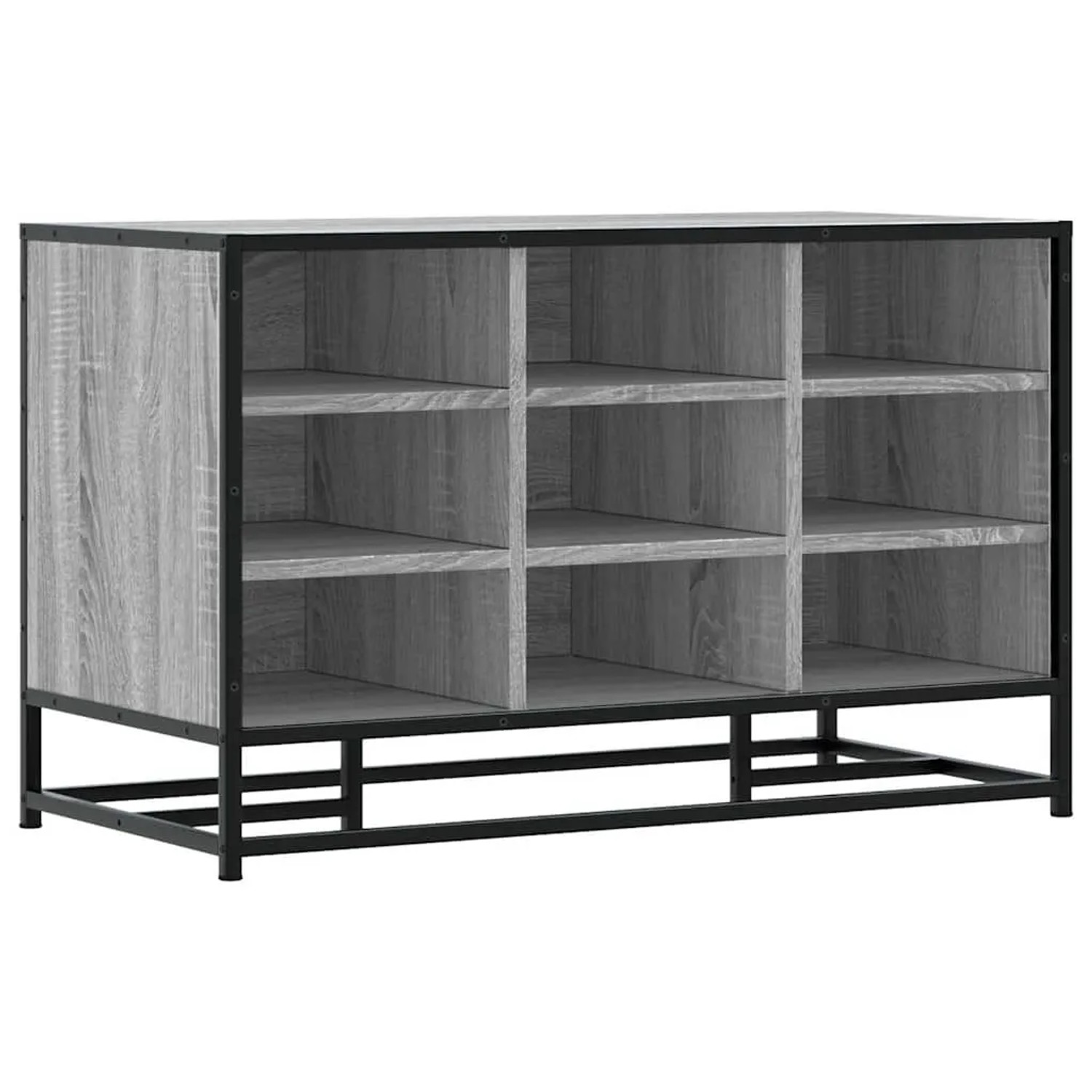 vidaXL Schuhbank Grau Sonoma 84x40x53,5 cm Holzwerkstoff und Metall 849232