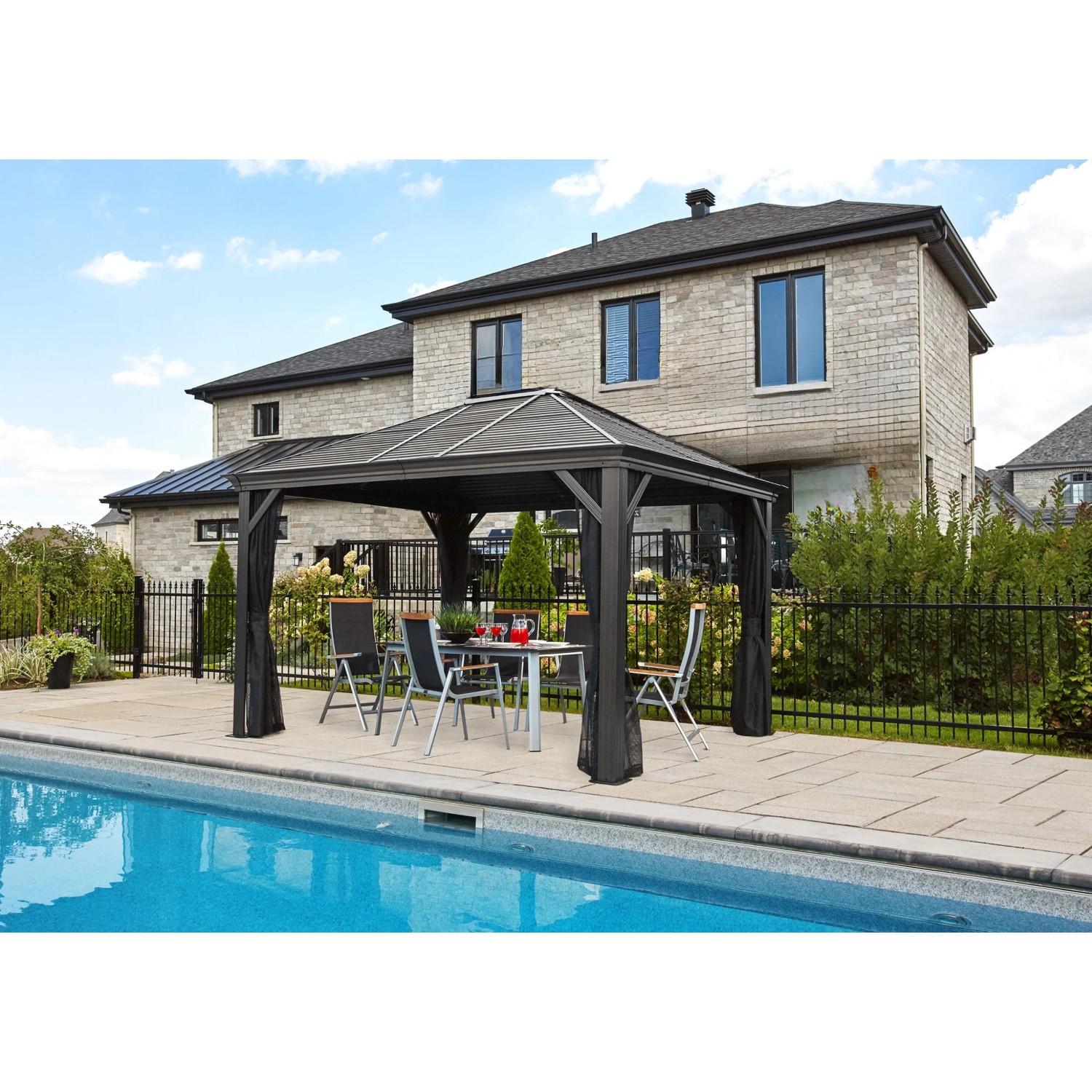 Sojag Aluminium Pavillon Mykonos 10 x 12 Anthrazit HxBxT: 364 x 299 x 291,5 cm