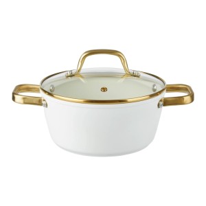 Mömax Kochtopfset Elegance Champagner/Weiß, 8-teilig