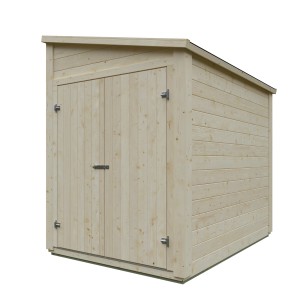 Kiehn-Holz Gerätehaus, 150x210 cm, unbehandeltes Holz. Gartenhaus mit Doppeltür.