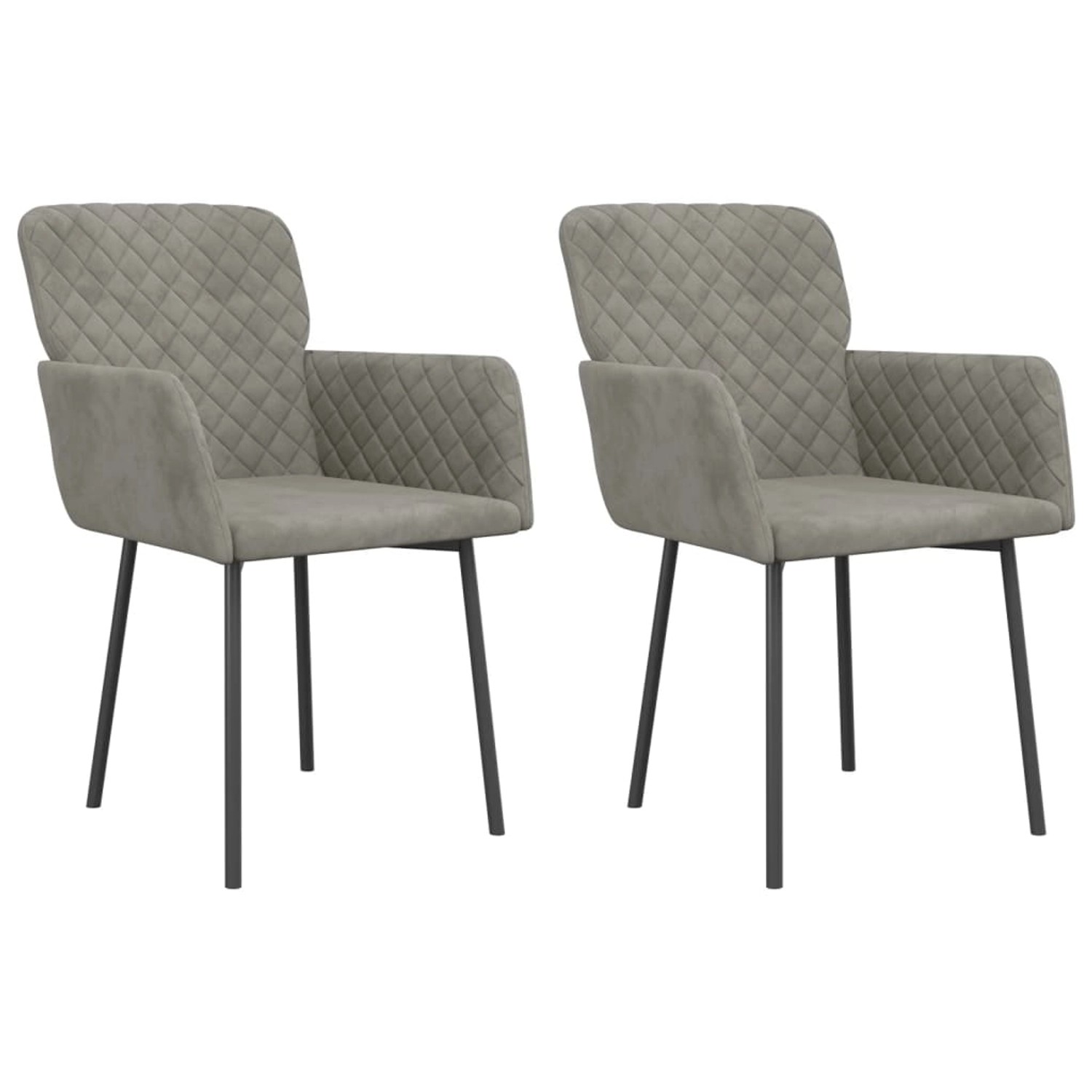 vidaXL Esszimmerstühle 2 Stk Hellgrau Samt 344779 günstig online kaufen