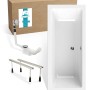 Calmwaters Rechteck-Badewanne 170x75 cm Set mit Füßen und Ablaufgarnitur.