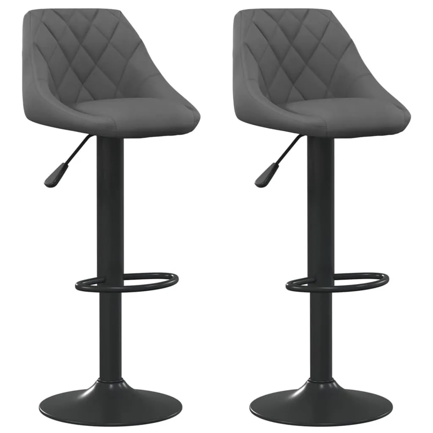 vidaXL Barhocker 2 Stk Dunkelgrau Samt 335350