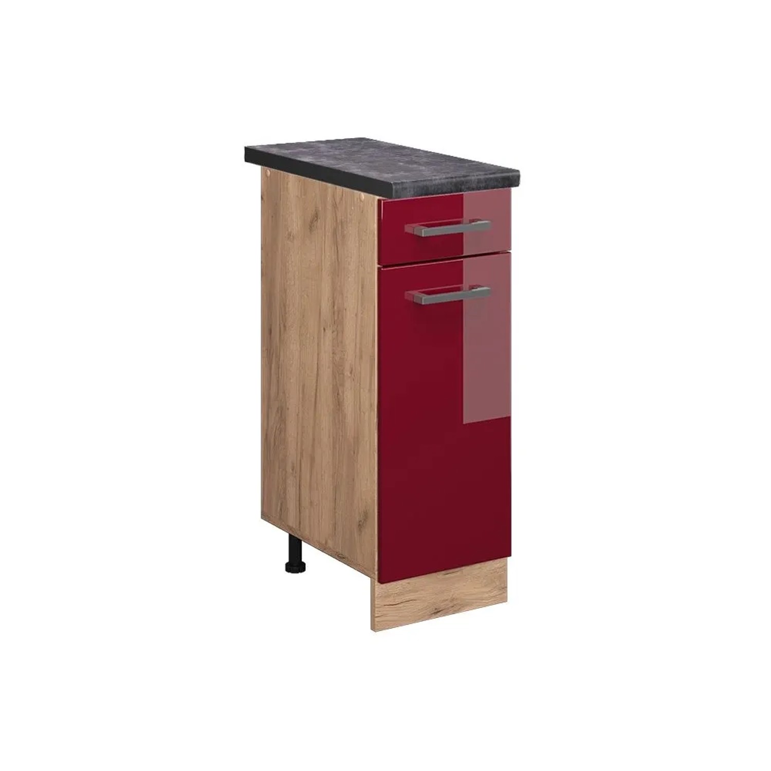 Vicco Küchenunterschrank R-Line Rot Hochglanz 30 x 82 AP Anthrazit Opt3