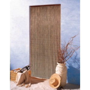 Brauner Türvorhang Saigon aus Bambus, 90x200 cm, als Raumteiler oder Dekoration.