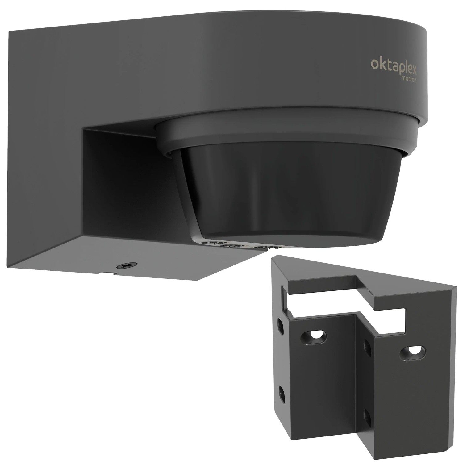Oktaplex Eva 2er Set Bewegunsgmelder Außen 240 Grad IP65 Bewegungssensor 12m Anthrazit inkl. Eckhalterung