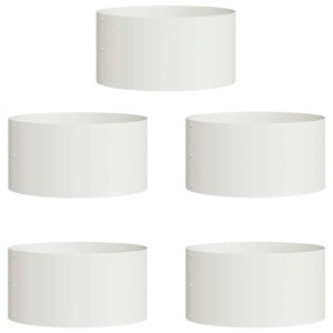 vidaXL Pflanzenring 5 Stk Weiß 40 x 40 x 20 cm Kaltgewalzter Stahl 873609