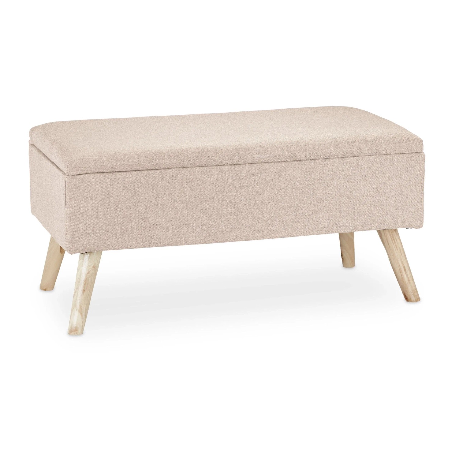 Relaxdays Sitzbank Stoff Beige mit Stauraum 39,5 cm x 79,5 cm x 39,5 cm 11,6 kg