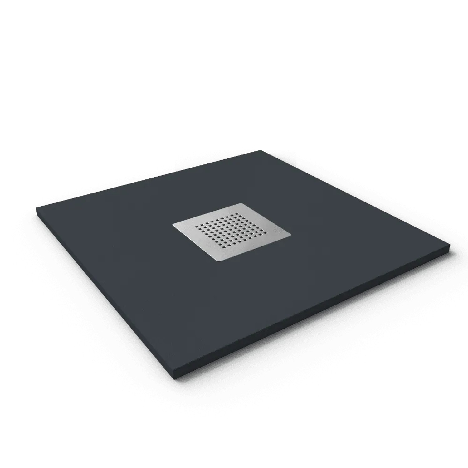 Stano Mineralguss Duschwanne Extra Flach Slate  Anthrazit Ablaufschutz Chrom 70x80cm