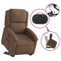Brauner Relaxsessel mit Aufstehhilfe, elektrisch verstellbar, Stoffbezug, Modell 2.
