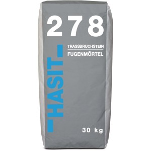Sack Hasit 278 Trass-Bruchstein-Fugenmörtel, 30 kg, für frostbeständige Natursteinfugen.