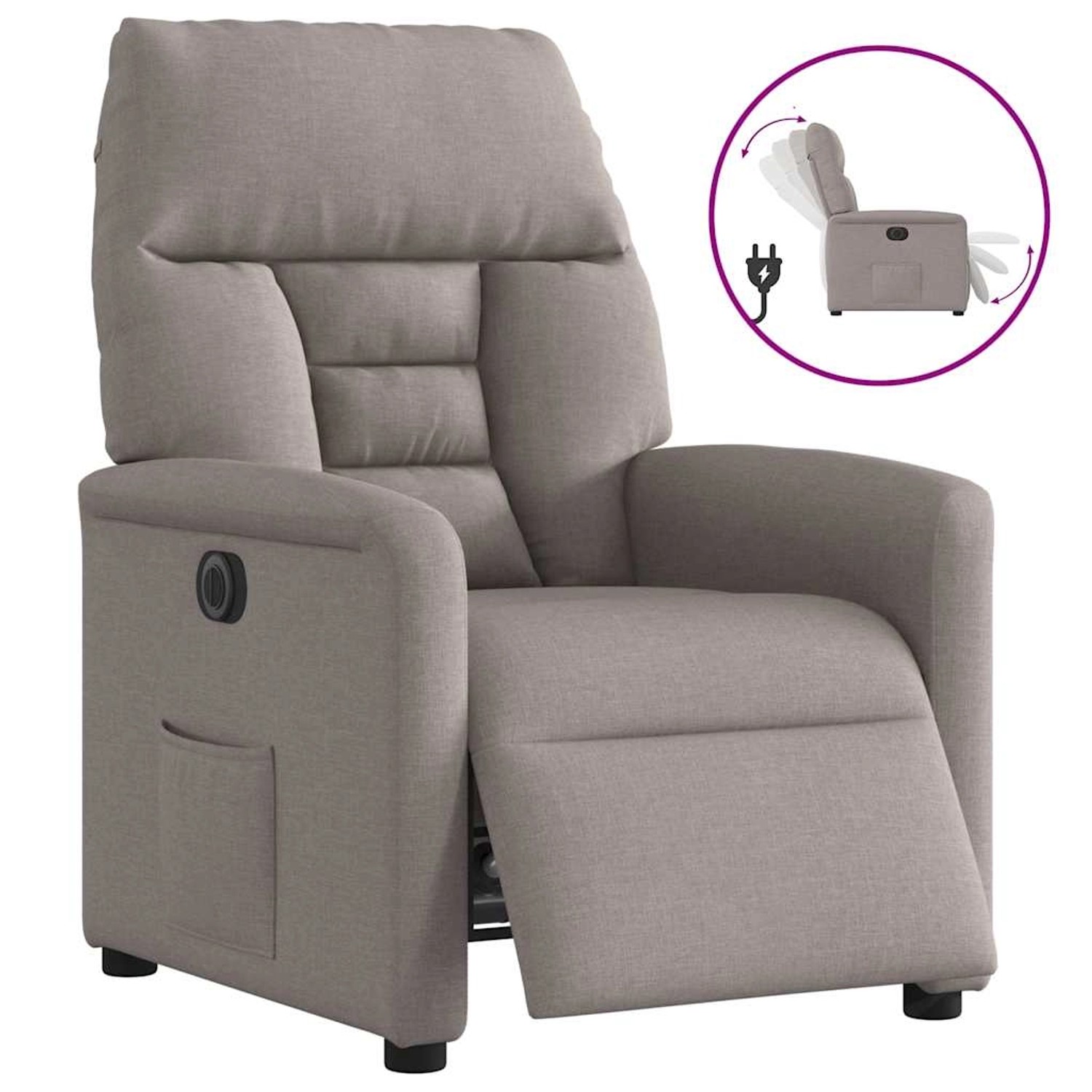 vidaXL Relaxsessel Elektrisch Taupe Stoff 3303019 günstig online kaufen