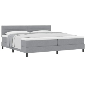 vidaXL Boxspringbett mit Matratze Hellgrau 200 x 200 cm Stoff 3338636