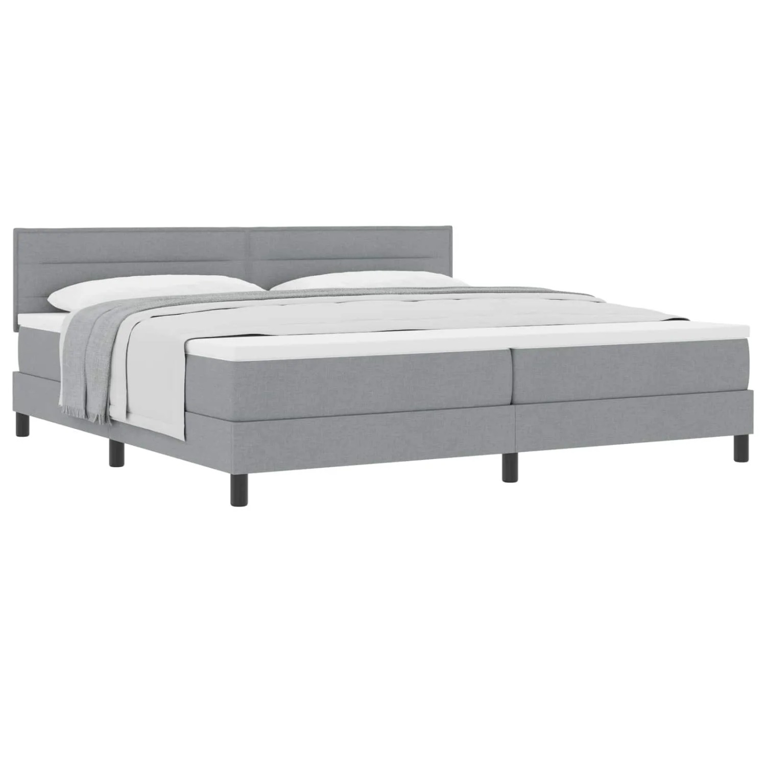 vidaXL Boxspringbett mit Matratze Hellgrau 200 x 200 cm Stoff 3338636 günstig online kaufen