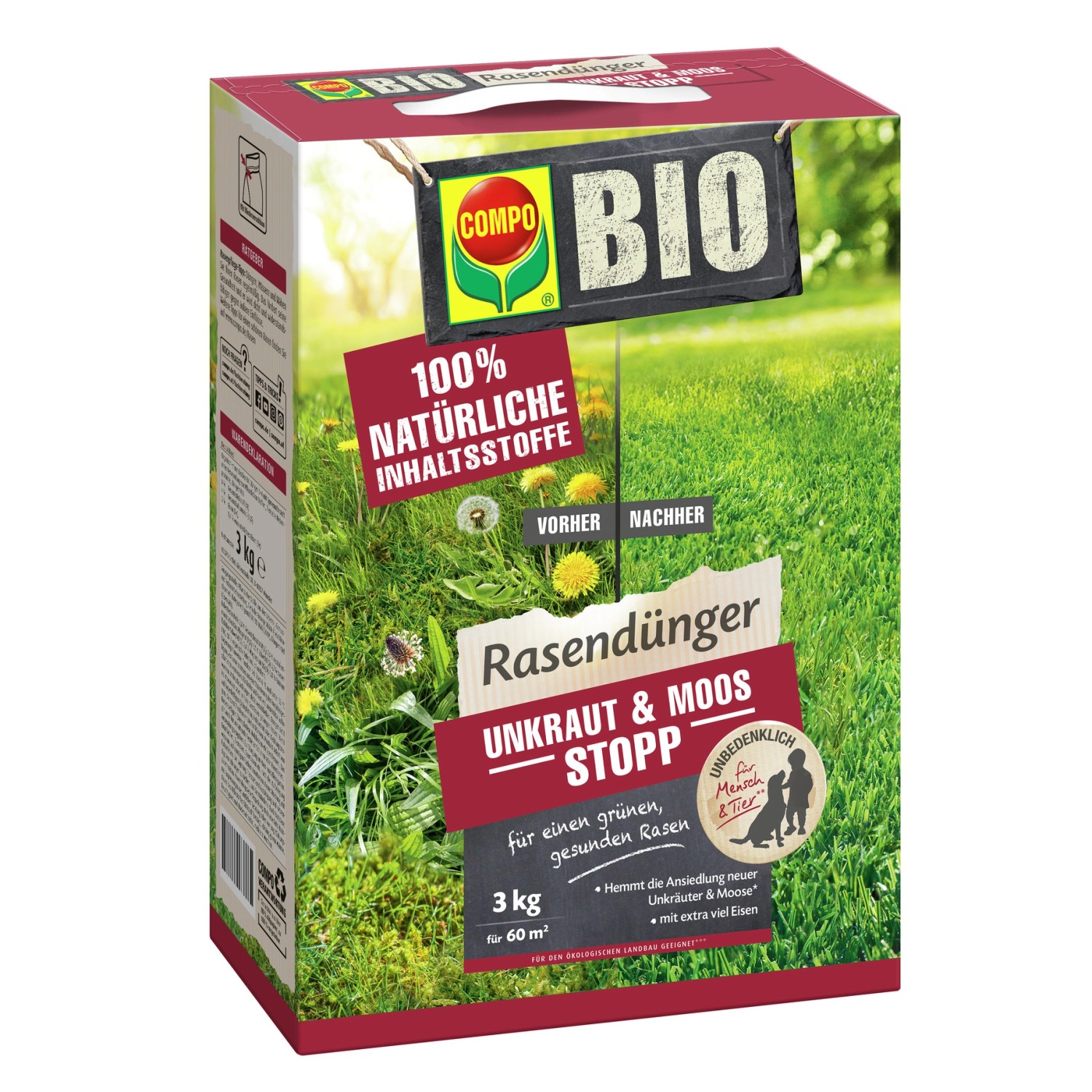 Compo Bio-Rasendünger Unkraut & Moos Stopp 3 kg günstig online kaufen