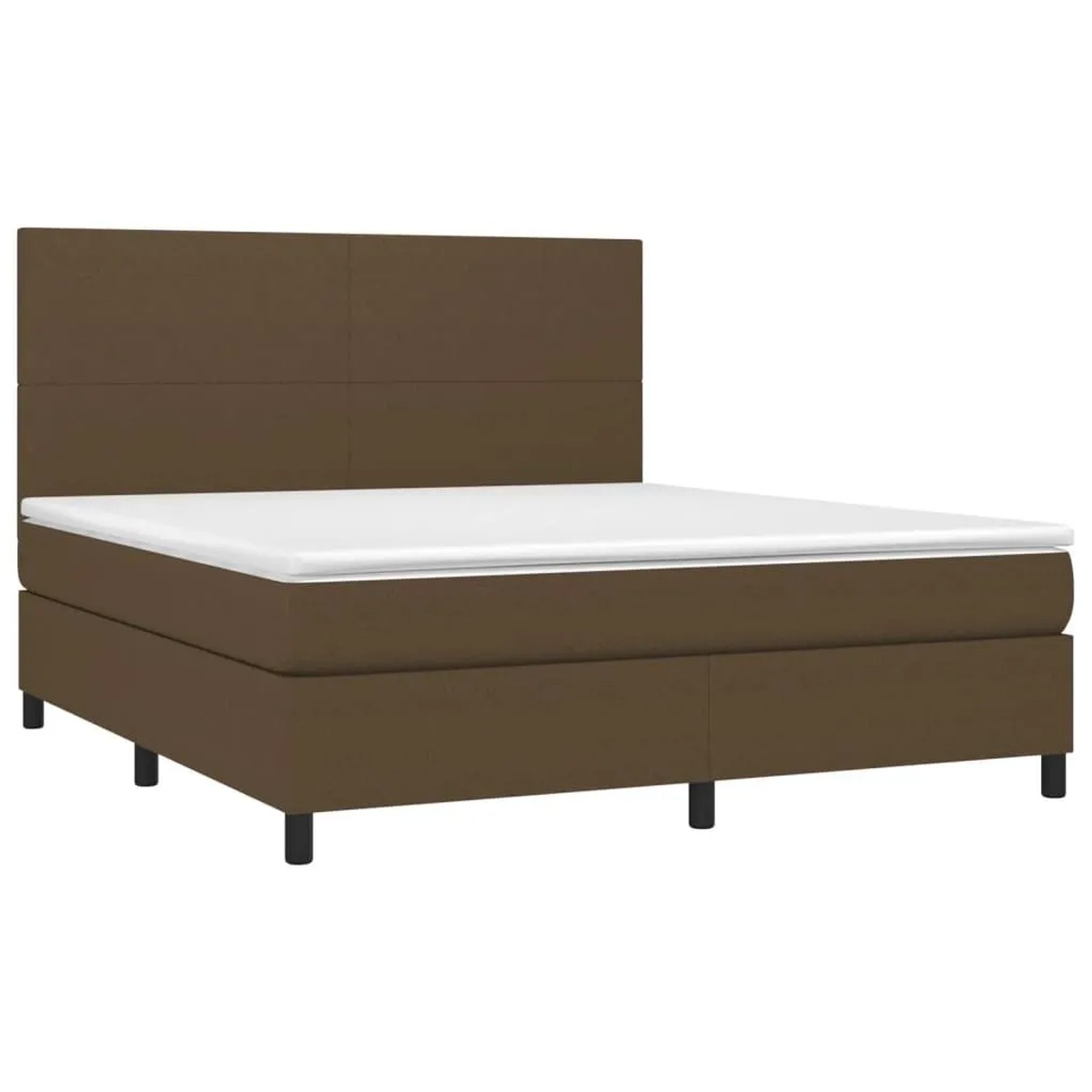 vidaXL Boxspringbett mit Matratze & LED Dunkelbraun 160x200 cm Stoff 313472 günstig online kaufen
