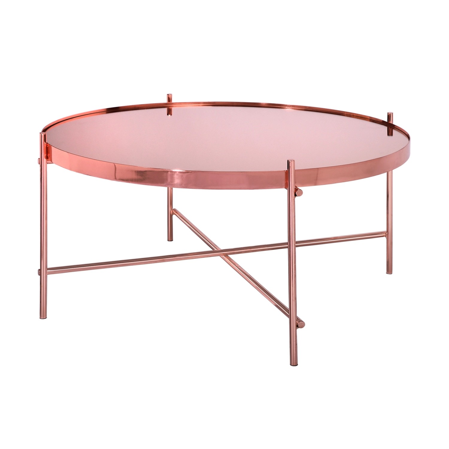 Womo-Design Couchtisch 75x35cm Kupfer mit Glasplatte und Metallgestell günstig online kaufen
