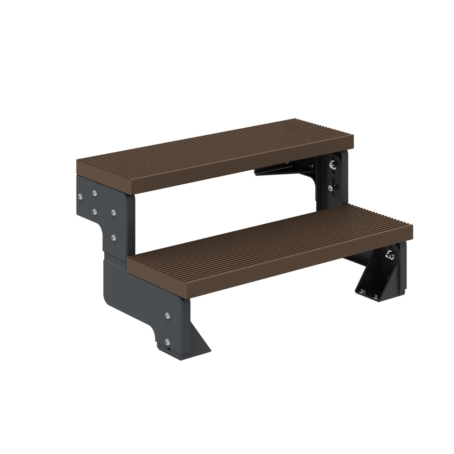 Dolle Außentreppe Gardentop Anthrazit 2 Stufen 80 cm Braun Ohne Geländer günstig online kaufen