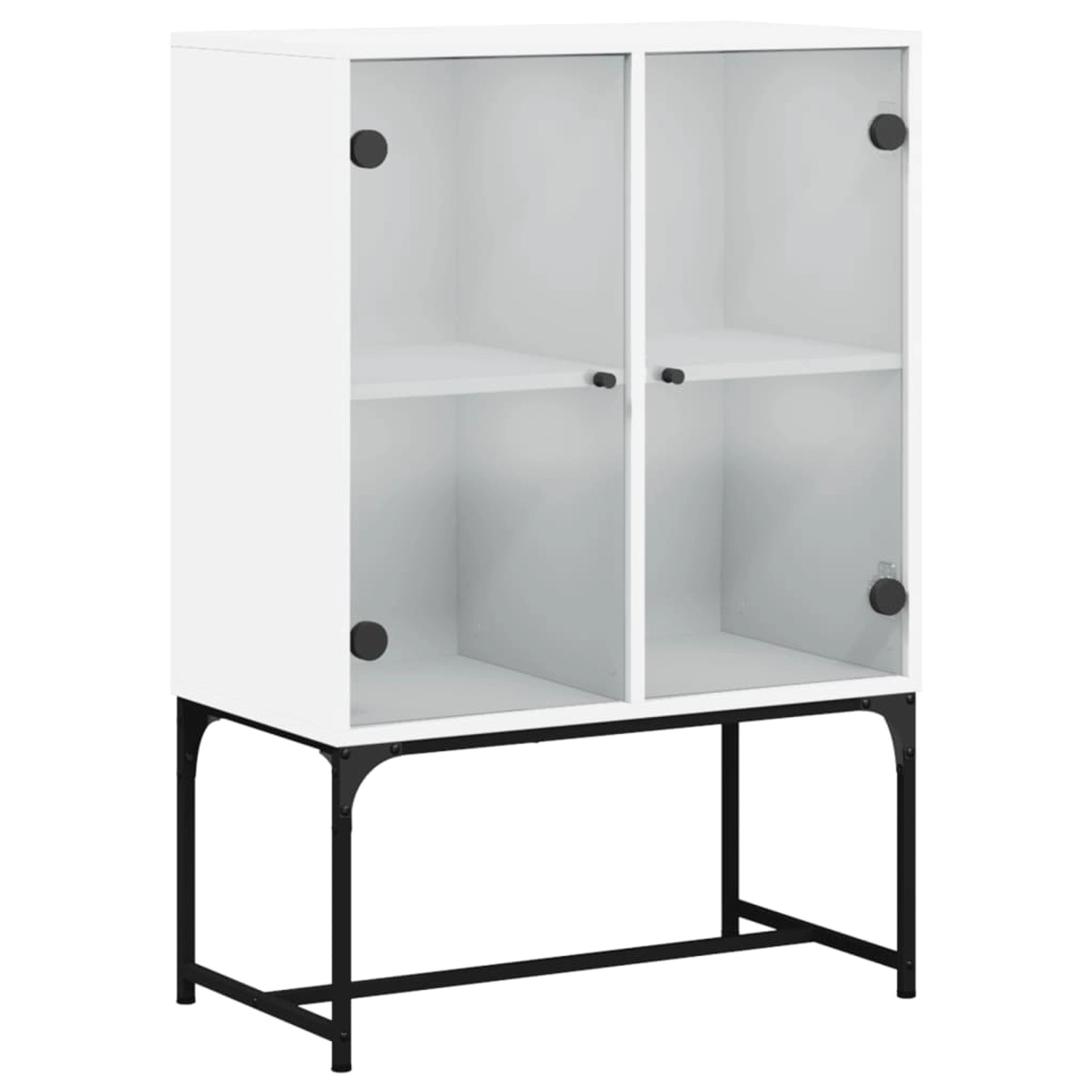 vidaXL Beistellschrank mit Glastüren Weiß 69x37x100 cm 836546 günstig online kaufen
