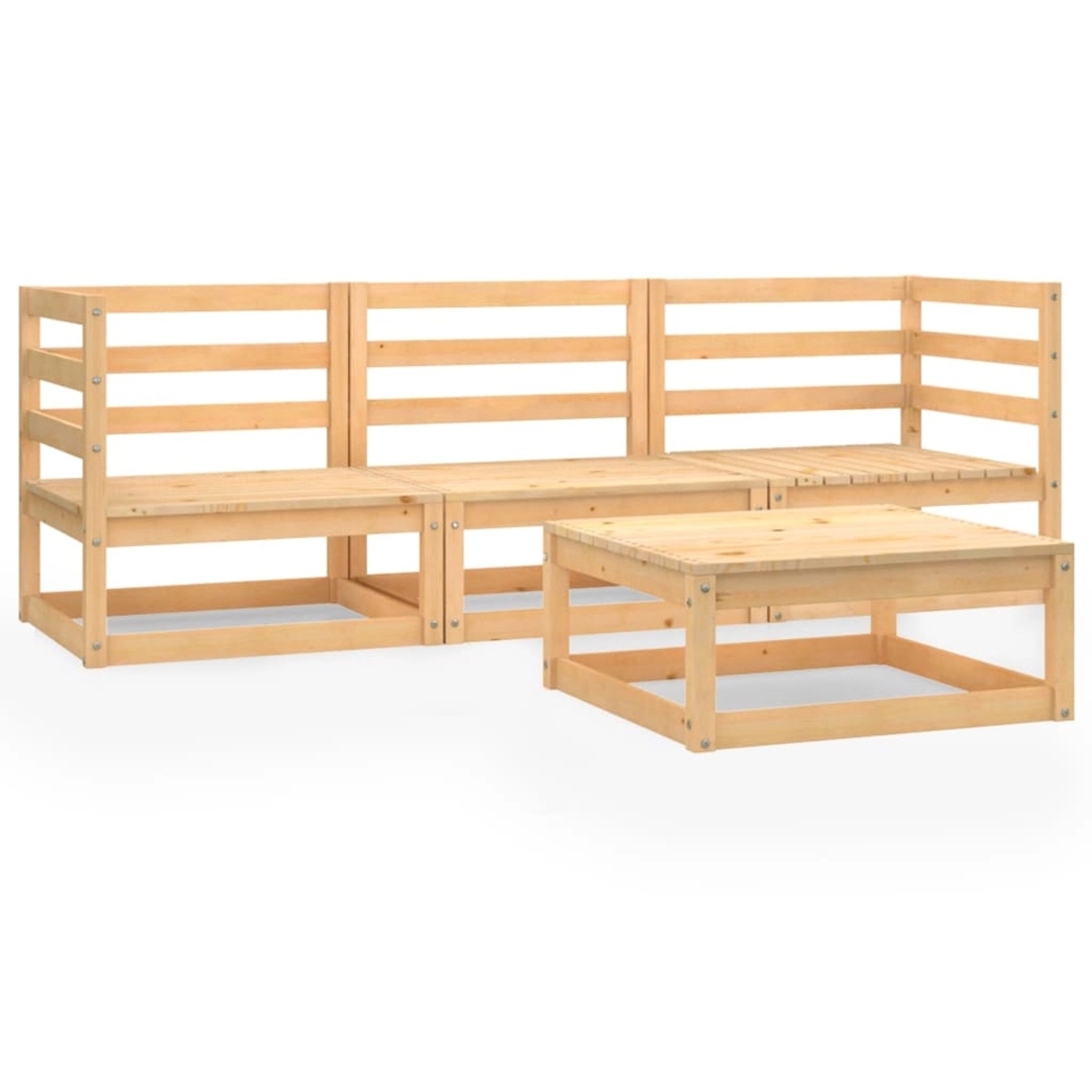 4-tlg. Garten-lounge-set Massivholz Kiefer günstig online kaufen