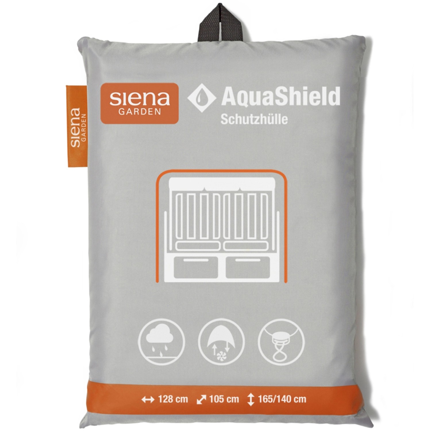 Siena Garden Schutzhülle Strandkorb AquaShield Hellgrau 128 x 105 x 165 - 140 cm