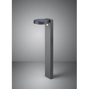 Anthrazitfarbene Trio LED Solar-Wegeleuchte Posadas mit Bewegungssensor.