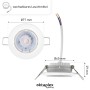Oktaplex LED Einbaustrahler Sedan 3er Set, dimmbar, warmweiß, Maße dargestellt.