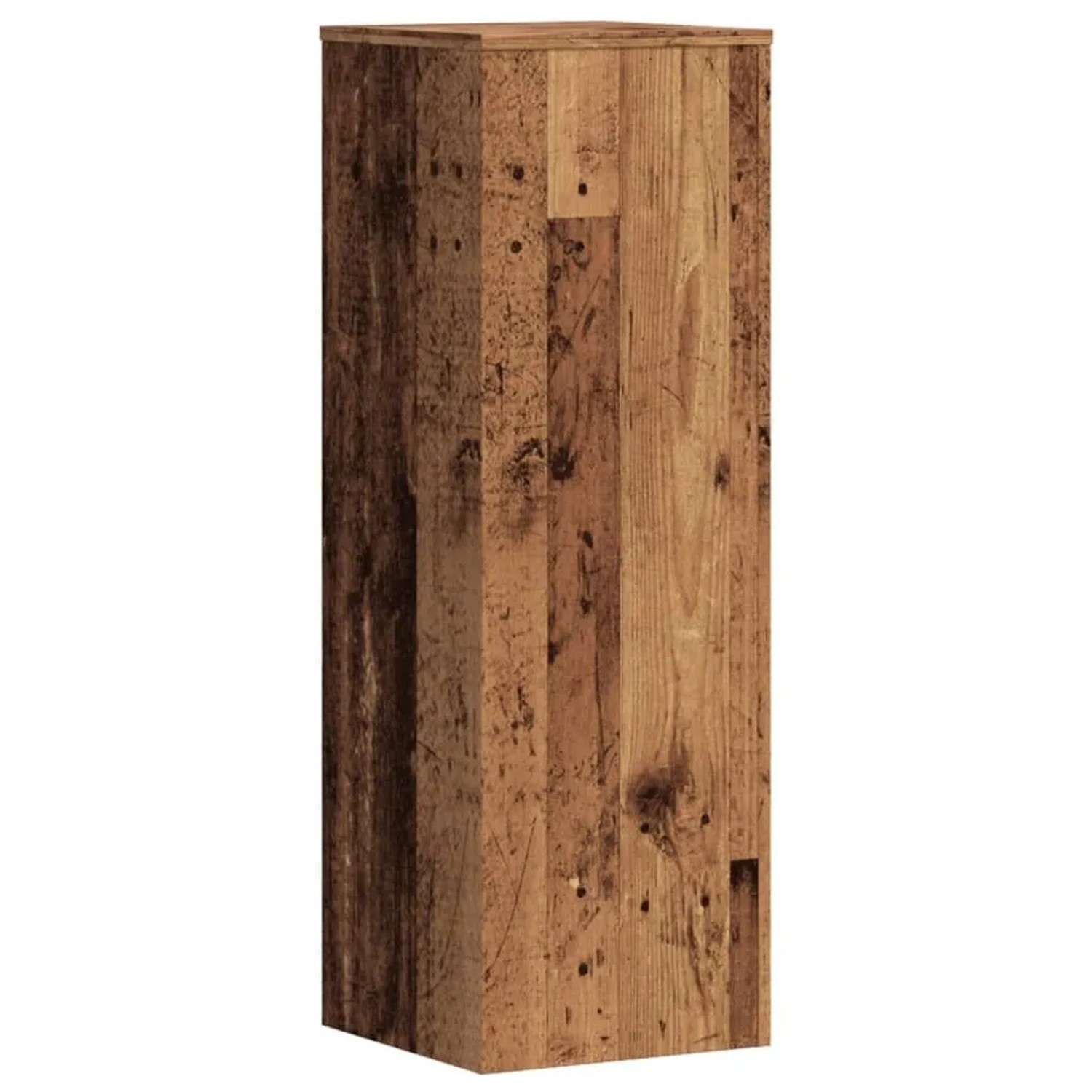 Hoher Pflanzenständer in Altholz-Optik aus Holzwerkstoff, 100 cm, für Pflanztöpfe. Teil eines 2er-Sets.